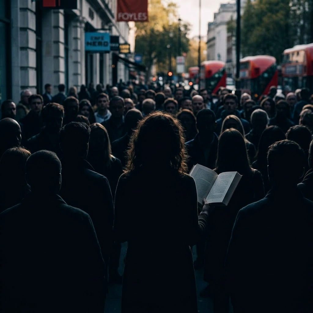 Author Sarah Jensen signing books at a crowded outdoor book signing event